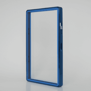 color glass series standard psa frame wild classic case – shiny blue with blue glass border