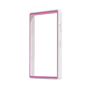 color glass series standard psa frame wild classic case – glossy white with light purple glass border