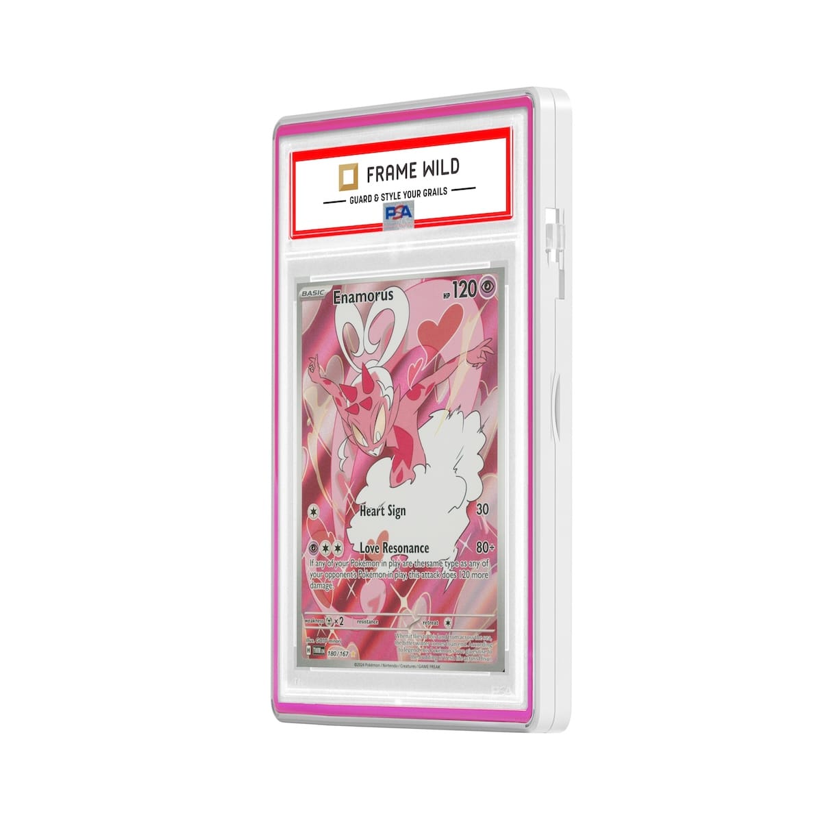 color glass series standard psa frame wild classic case – glossy white with light purple glass border