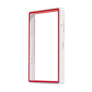 color glass series thick psa frame wild case – glossy white with red glass border