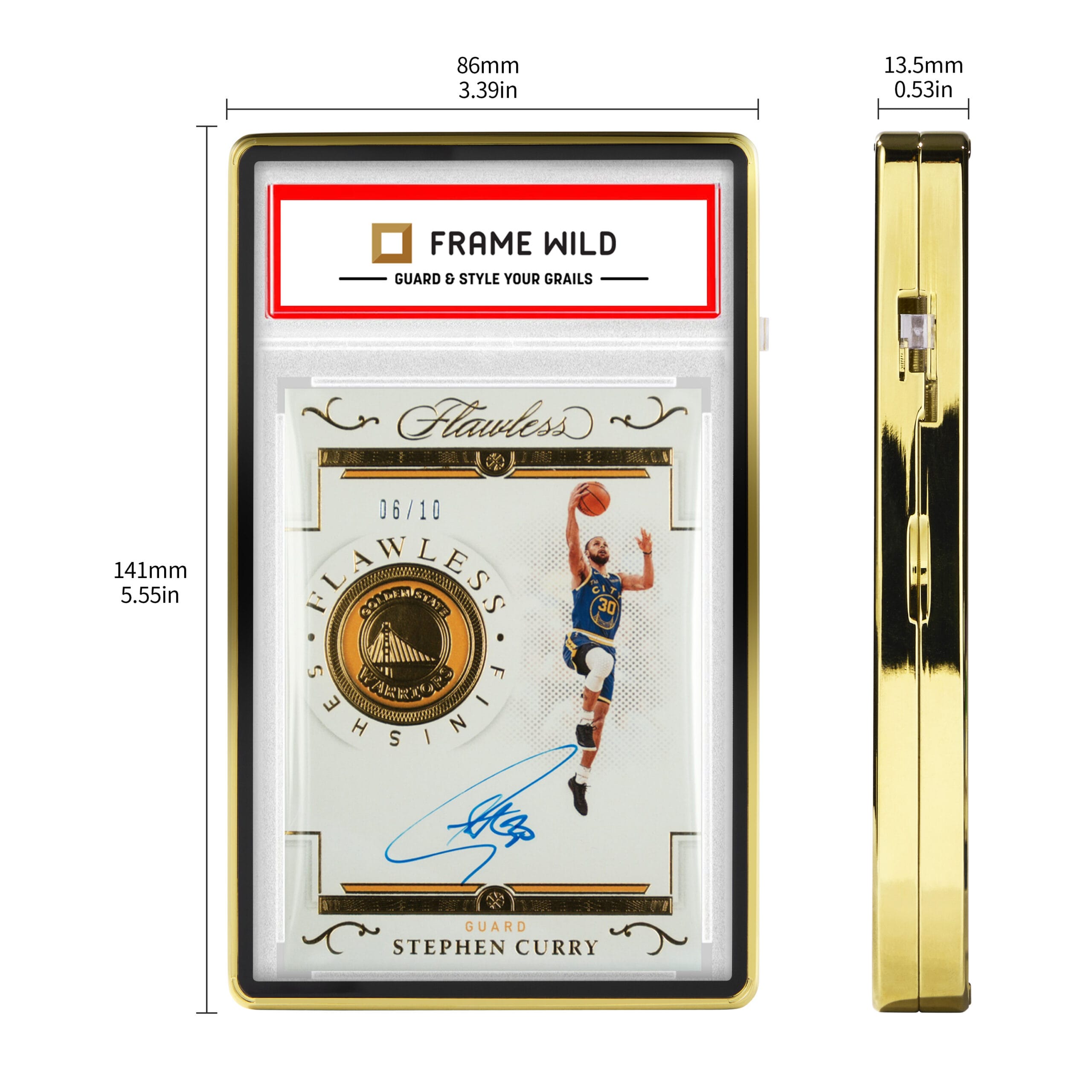 thick psa frame wild case – shiny gold thick psa frame wild case – shiny gold