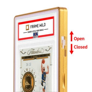 color glass series standard psa frame wild case eggshell ten gold with white glass border Color Glass Series Thick PSA Frame Wild Classic Case - Eggshell Ten Gold With White Glass Border