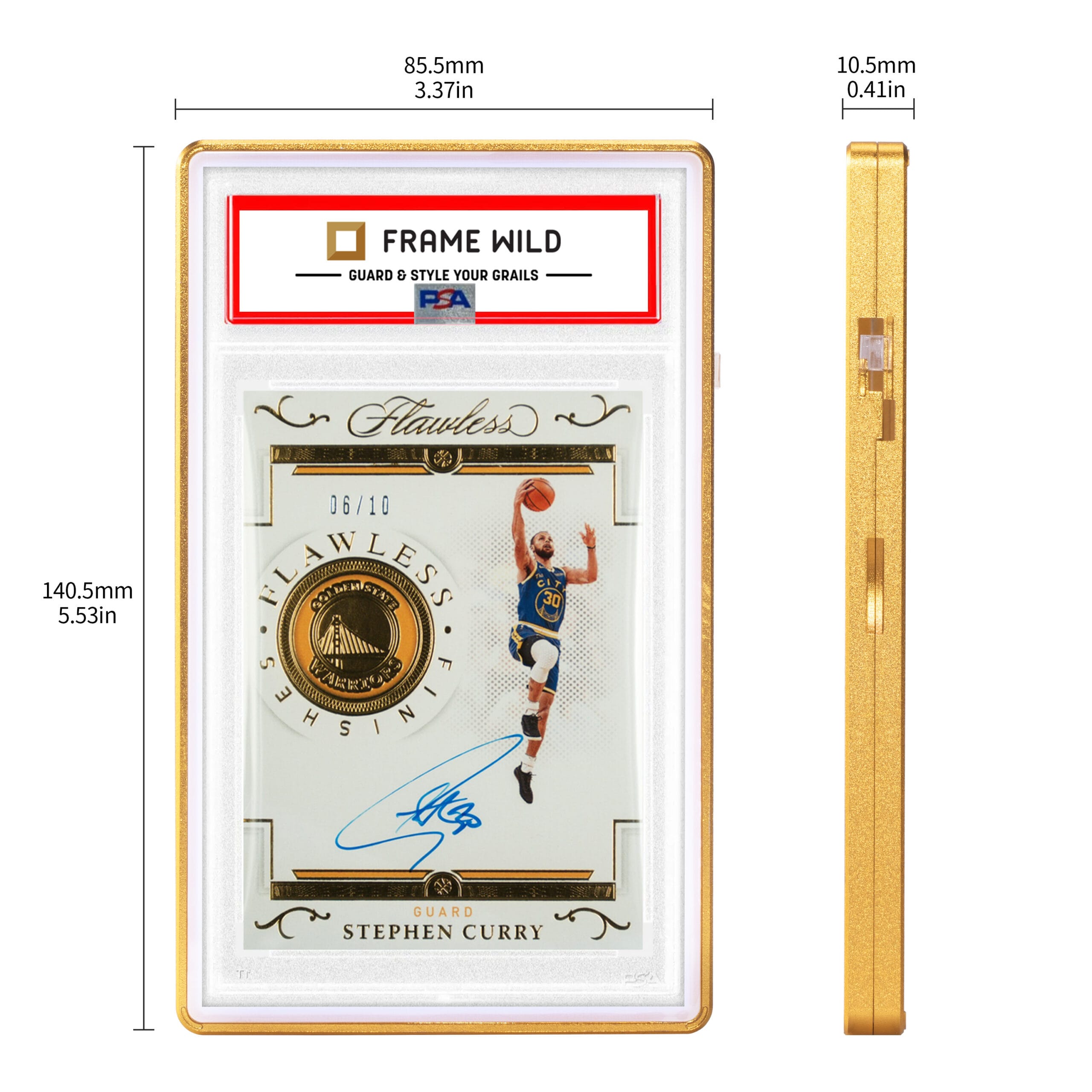 color glass series standard psa frame wild case eggshell ten gold with white glass border color glass series standard psa frame wild case eggshell ten gold with white glass border