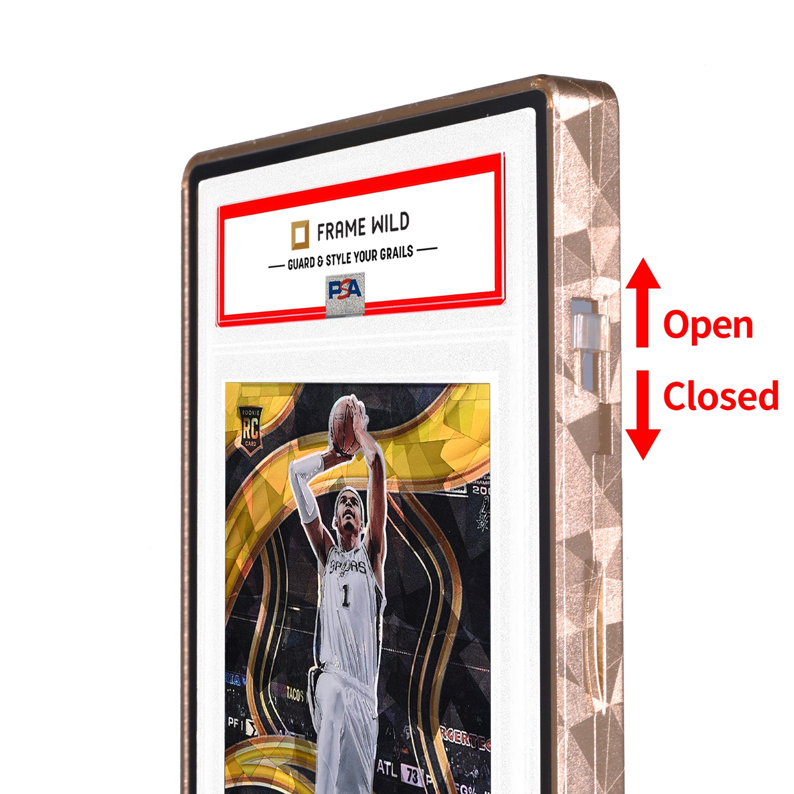 textured series standard psa frame wild classic case cracked gold