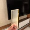 Shiny Metallic Gold with White Glass Border