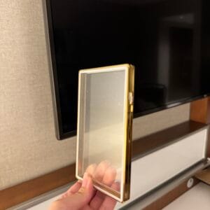 color glass series standard psa frame wild classic case – shiny/metallic gold with orange glass border (copy)