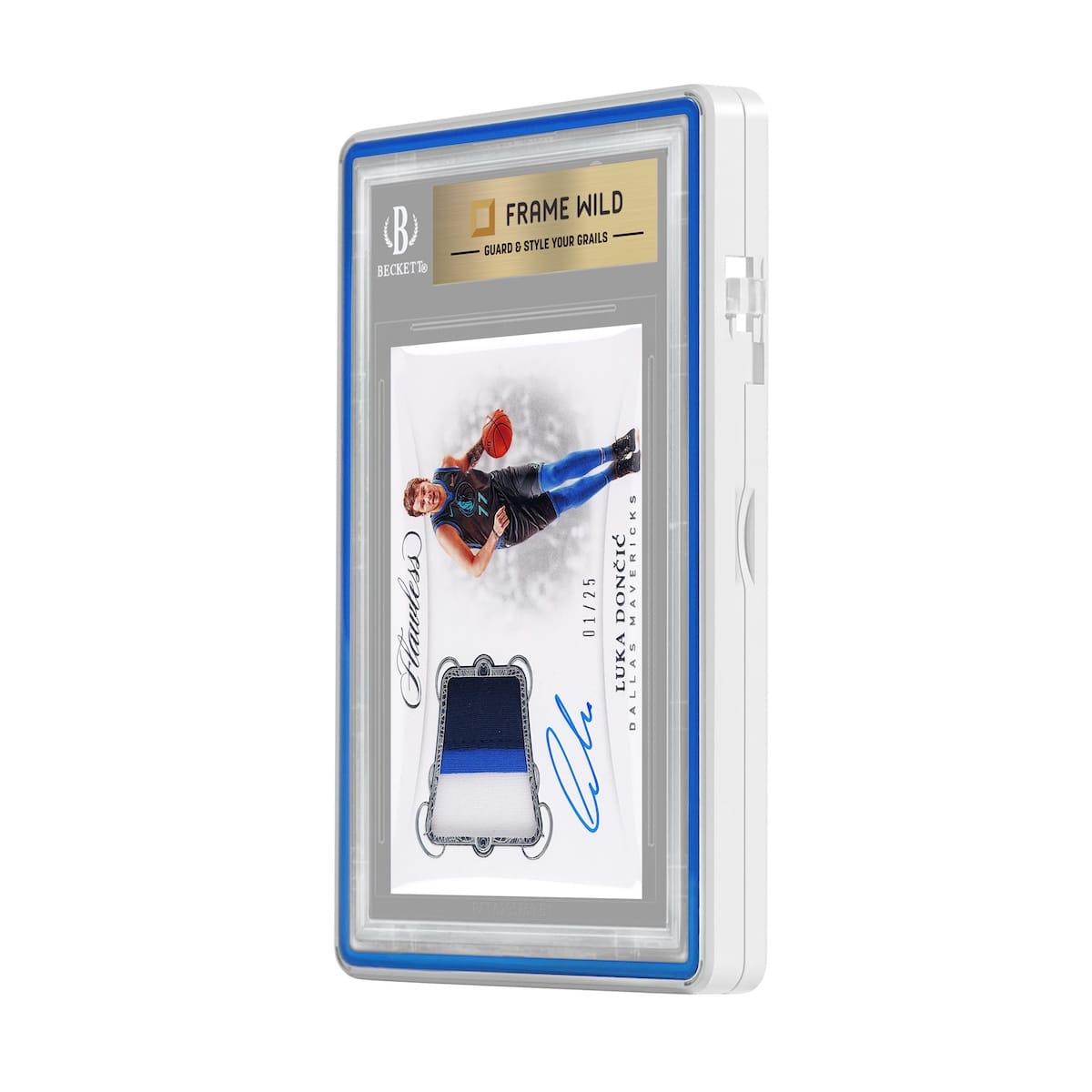 color glass series medium sized bgs frame wild classic case – glossy white with blue glass border color glass series medium sized bgs frame wild classic case – glossy white with blue glass border