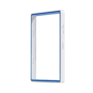color glass series thick psa frame wild classic case – glossy white with blue glass border