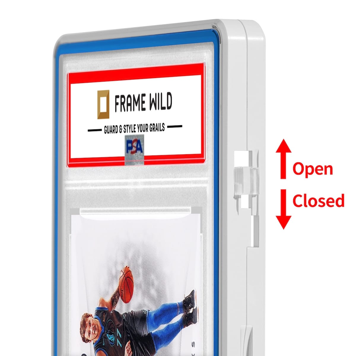 color glass series thick psa frame wild classic case – glossy white with blue glass border color glass series thick psa frame wild classic case – glossy white with blue glass border