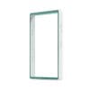 Glossy White With Green Glass Border