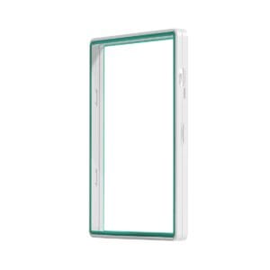 color glass series standard bgs frame wild classic case – glossy white with green glass border