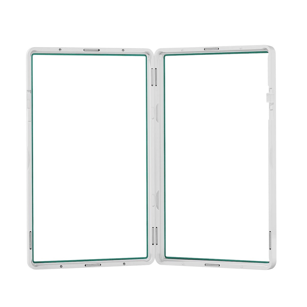 color glass series standard bgs frame wild classic case – glossy white with green glass border