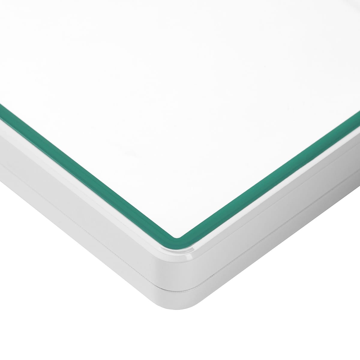 color glass series standard bgs frame wild classic case – glossy white with green glass border