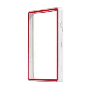 color glass series thick psa frame wild classic case – glossy white with red glass border
