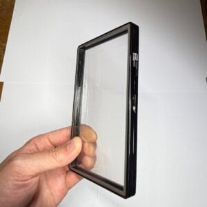 color glass series medium sized bgs frame wild classic case shiny/metallic black with red glass border (copy)