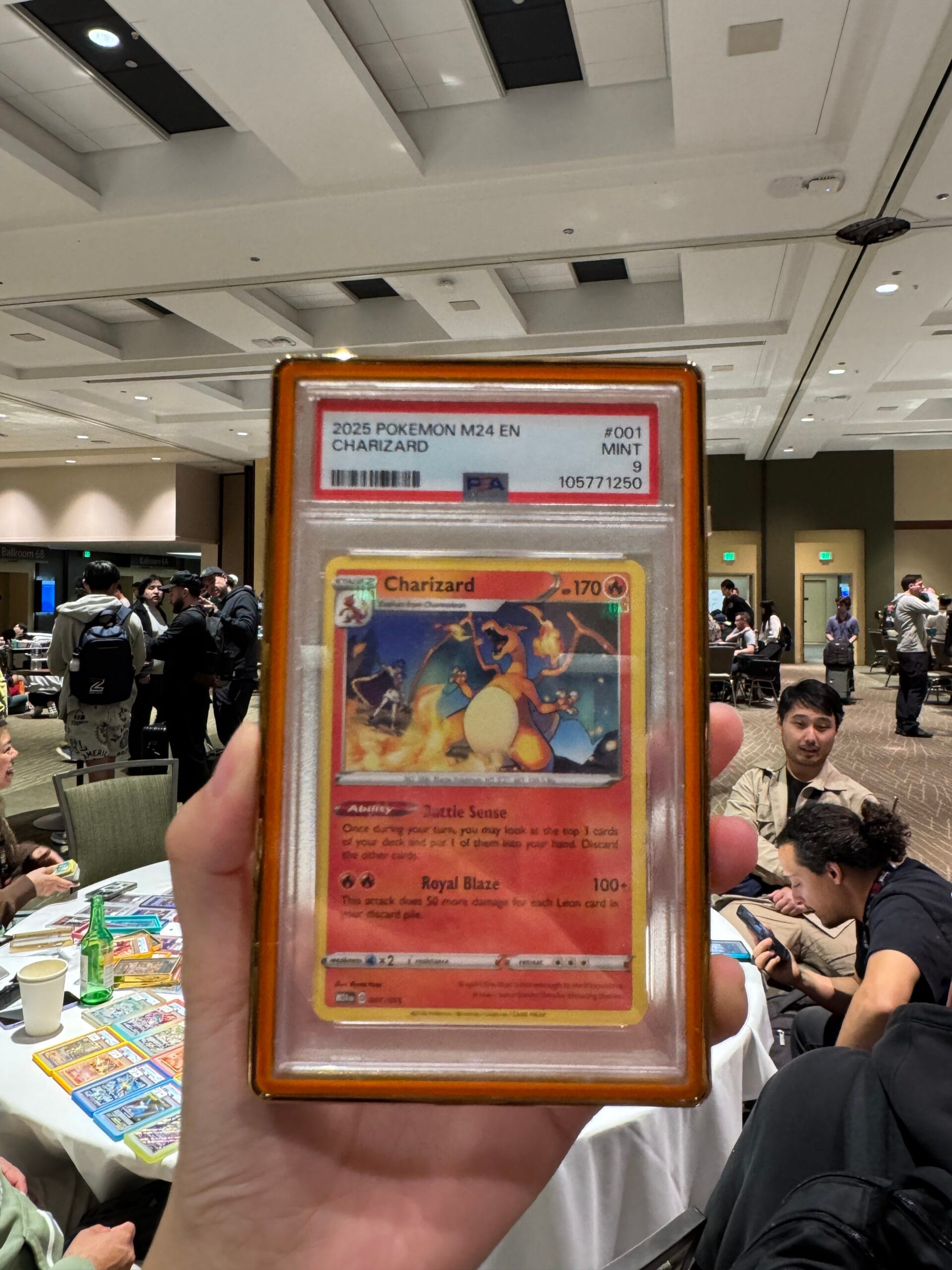 color glass series standard psa frame wild classic case – shiny/metallic gold with orange glass border