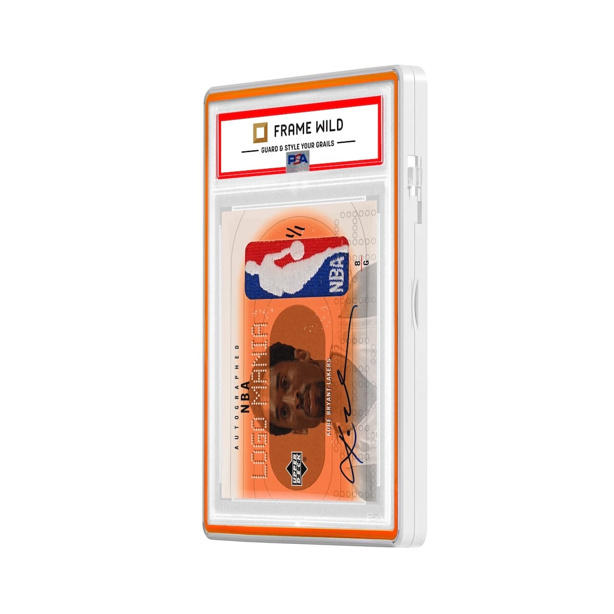color glass series standard psa frame wild classic case glossy white with orange glass border color glass series standard psa frame wild classic case glossy white with orange glass border