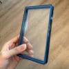 Shiny Metallic Blue With Blue Glass Border