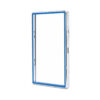 Shiny Metallic Silver with Blue Glass Border