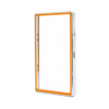Shiny Metallic Silver with Orange Glass Border