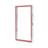 Shiny Metallic Silver with Red Glass Border