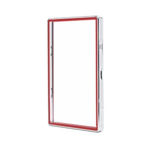 Color Glass Series Standard PSA Frame Wild Classic Case – Shiny Metallic Silver with Red Glass Border