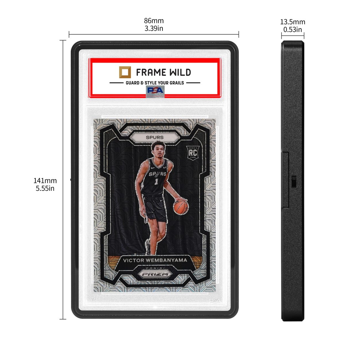 Thick PSA Frame Wild Easy Lock Case - Eggshell Black, dimensions