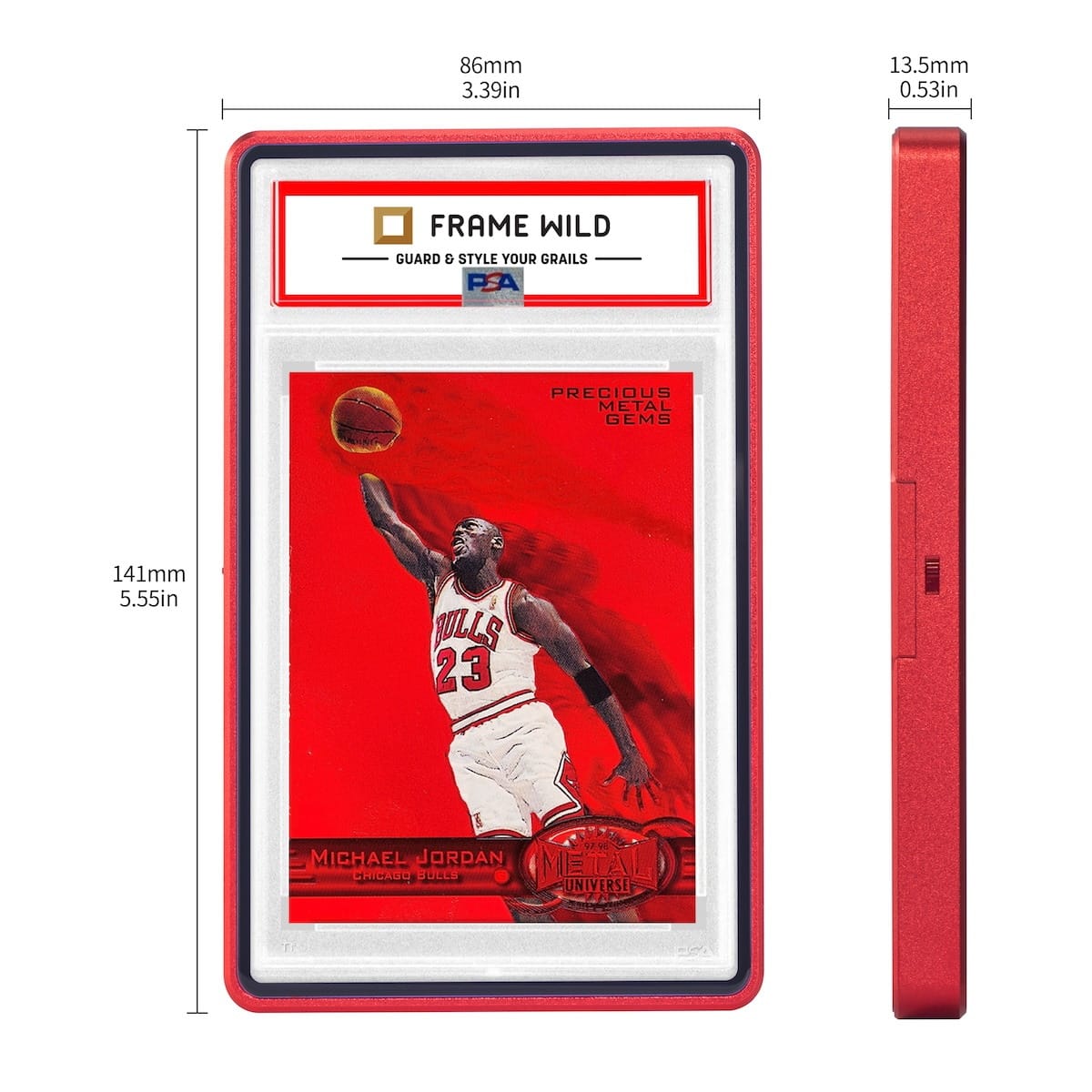 Thick PSA Frame Wild Easy Lock Case - Eggshell Red, dimensions