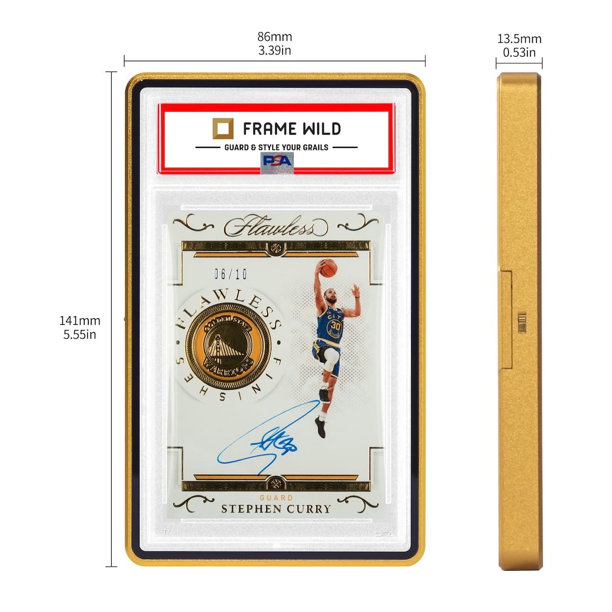 Thick PSA Frame Wild Easy Lock Case - Eggshell Ten Gold, dimensions