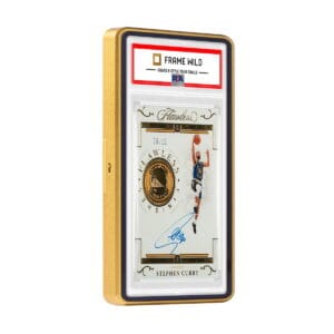 PSA-Thick-easy-lock-ten-gold-front-with-card Thick PSA Frame Wild Easy Lock Case - Eggshell Ten Gold, front view with graded card